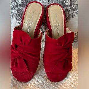 BRAND NEW RED SUEDE SLIDE HEEL